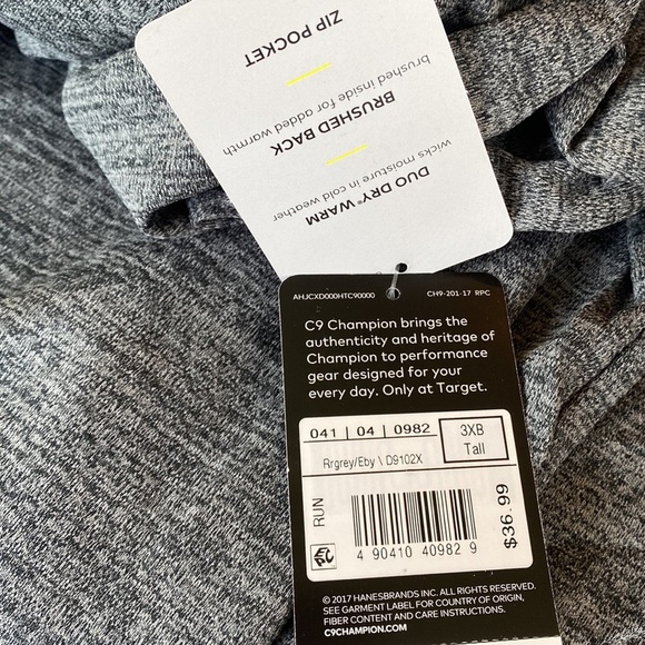 C9 by Champion Men’s big & tall Duo Dry Warm 1/4 zip shirt size 3XB Tall NEW - Picture 4 of 10